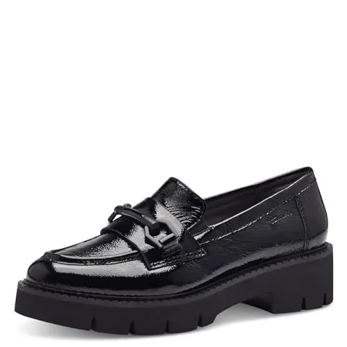 Produktbild: Tamaris COMFORT Damen Loafer mit Absatz aus Leder Elegant, Schwarz (Black Patent), 40 EU