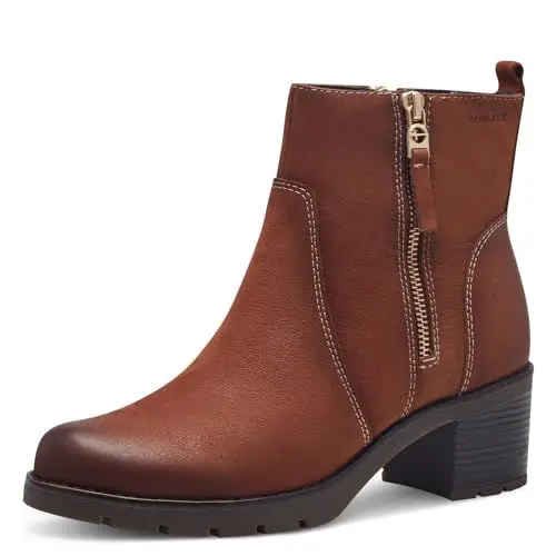 Produktbild: Tamaris COMFORT Damen Winterstiefel mit Absatz aus Leder Gefüttert, Braun (Cognac Nubuk), 40 EU