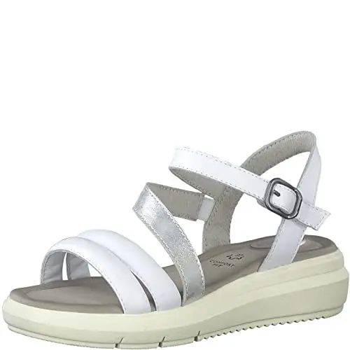 Produktbild: Tamaris Comfort Damen 8-8-88202-20-191 Flache Sandale, White/Silver, 38 EU
