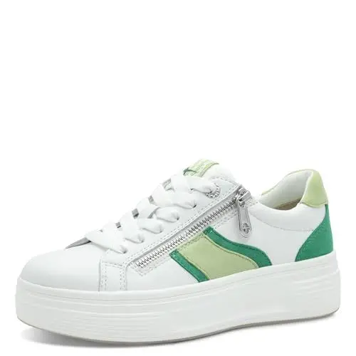 Produktbild: Tamaris Comfort Damen Plateau Sneaker mit Reißverschluss Low Top, Mehrfarbig (Green Comb), 40 EU