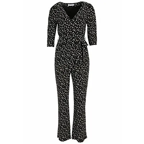 Produktbild: Tamaris Damen AOP Gewickelter Jumpsuit ANJO Schwarz 44