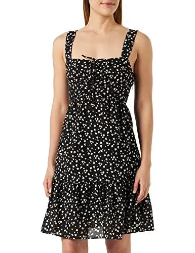 Produktbild: Tamaris Damen AOP Kurzes Träger Kleid AZOV Schwarz 38