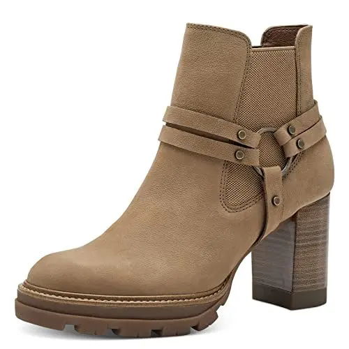 Produktbild: Tamaris Damen Ankle Boots, Frauen Stiefeletten,TOUCHit-Fußbett,uebergangsschuhe,uebergangsstiefel,knöchelhoch,reißverschluss,Camel,38 EU