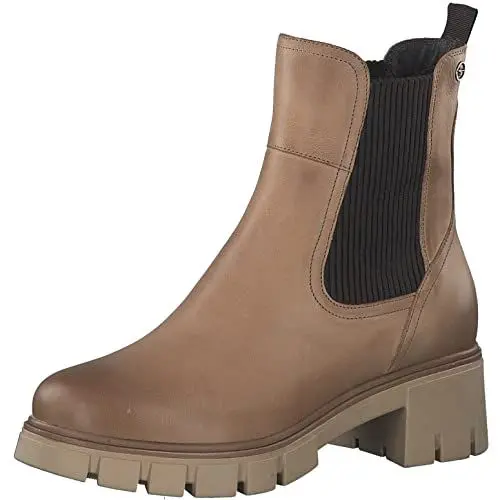 Produktbild: Tamaris Damen Chelsea Boots, Frauen Stiefeletten,TOUCHit-Fußbett,Schlupfstiefel,flach,Boots,Stiefel,Bootee,Booties,halbstiefel,NUT,36 EU