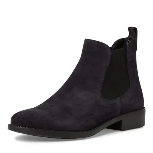 Produktbild: Tamaris Damen Chelsea Boots Leder Blockabsatz·· NAVY/blau·· 37 EU