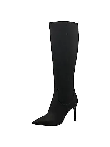 Produktbild: Tamaris Damen Langschaft-Stiefel mit Absatz Vegan Stilettoabsatz·· BLACK/schwarz·· 39 EU