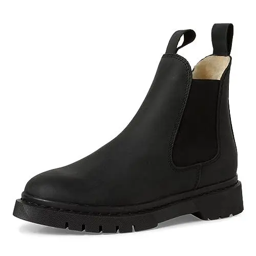 Produktbild: Tamaris Damen Warmfutter Stiefel Leder Blockabsatz Wechselfußbett·· BLACK, EU 40