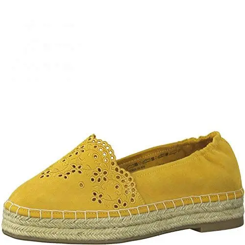 Produktbild: Tamaris Damen Flats, Frauen Espadrilles,Touch It-Fußbett,Halbschuhe,Sommerschuhe,umflochten,Slipper,maritim,weiblich,Lady,Ladies,Mango,37 EU / 4 UK