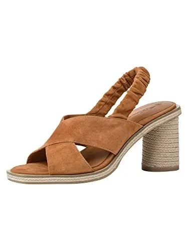 Produktbild: Tamaris Damen Keilsandalen, Frauen Sandalen,Keilsandaletten,Keilabsatz,Wedge-Heel,hoch,Sommerschuhe,Freizeitschuhe,offene Schuhe,Cognac,36 EU