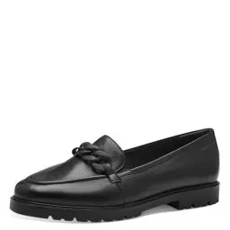 Produktbild: Tamaris Damen Klassische Ballerinas, Frauen Flats,TOUCHit-Fußbett,Slip-ons,klassisch elegant,Ballerinen,Pumps,Halbschuhe,Slipper,Black Leather,41 EU