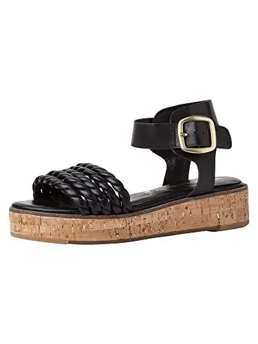 Produktbild: Tamaris Damen Plateausandalen, Frauen Sandaletten,TOUCHit-Fußbett,Ladies,Sommerschuhe,Freizeitschuhe,offene Schuhe,Black,37 EU / 4 UK