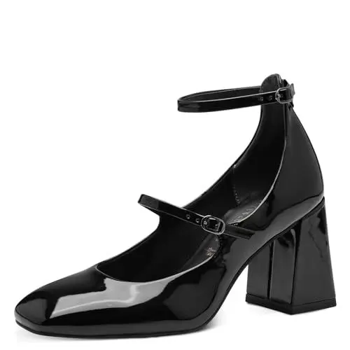 Produktbild: Tamaris Damen Pumps Blockabsatz Vegan·· Black, EU 38