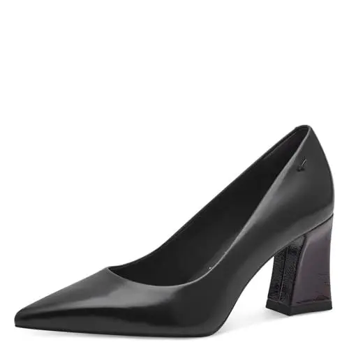 Produktbild: Tamaris Damen Pumps Leder Blockabsatz bequem·· Black Combined, EU 39