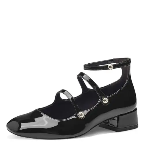 Produktbild: Tamaris Damen Pumps mit Riemchen Vegan Blockabsatz·· BLACK/schwarz·· 36