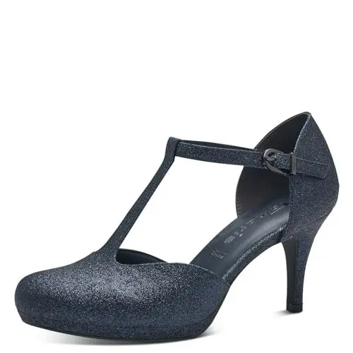 Produktbild: Tamaris Damen Pumps mit Riemen Vegan Stilettoabsatz·· NAVY GLAM/blau·· 39 EU