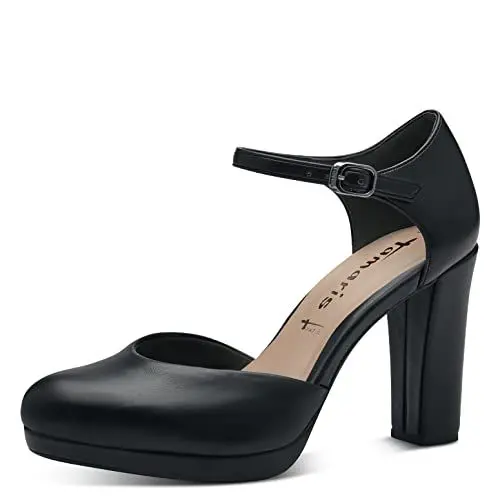 Produktbild: Tamaris Damen Riemchen Pumps, Frauen Absatzschuhe,TOUCHit-Fußbett,fersenhalter,Absatzschuhe,hochhackige Schuhe,Ausgehschuhe,Black MATT,40 EU