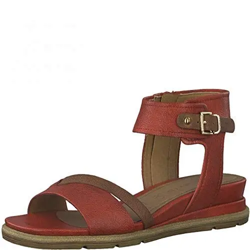 Produktbild: Tamaris Damen Riemchen Sandalen, Frauen Sandalen,Touch It-Fußbett,weiblich,lady,ladies,women's,woman,sandaletten,bequem,SCARLET/NUT,36 EU / 3.5 UK