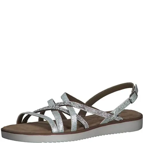 Produktbild: Tamaris Damen Sandalen Leder Sommer·· SILVER COMBINED/metallic·· 39 EU