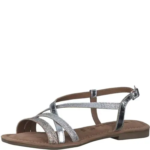 Produktbild: Tamaris Damen Sandalen Leder Sommer·· SILVER/metallic·· 37 EU