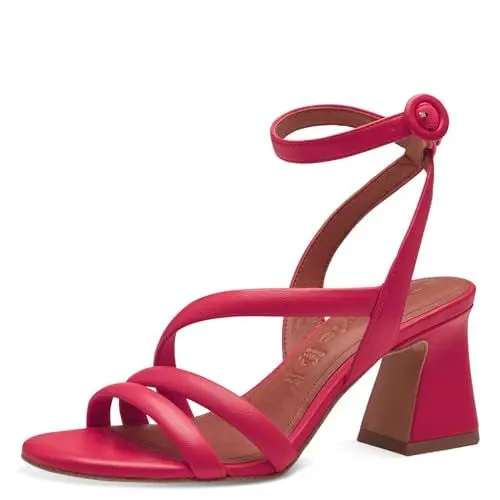 Produktbild: Tamaris Damen Sandalen mit Absatz Leder Banana-Absatz Sommer·· PINK/pink·· 39 EU