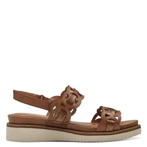 Produktbild: Tamaris Damen Sandaletten, Frauen Sandalen,Freizeitschuhe,offene Schuhe,Strandschuhe,high Heels,Stilettos,offene Absatzschuhe,Cognac,38 EU