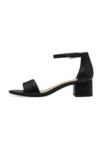 Produktbild: Tamaris Damen Sandaletten, Frauen Sandalen,offene Schuhe,Riemchensandalen,elegant,Leichter Absatz,Sommerschuhe,Strandschuhe,Black MATT,37 EU