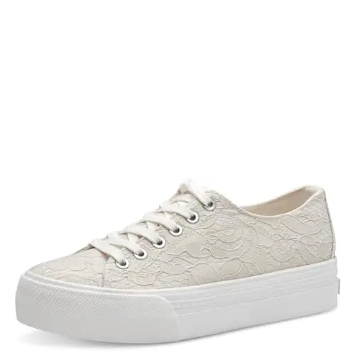 Produktbild: Tamaris Damen Sneaker Low Textil Vegan·· IVORY MACRAMEE/beige·· 39