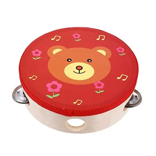Produktbild: Tambourin Leuchtende Rasseln Tamburin-Instrument Handgelenkglocken Schlagzeug Klingeln Am Handgelenk Leuchtende Glöckchen Tamburin-Percussion-Spielzeug Tamburin-Trommel Hölzern BESTonZON