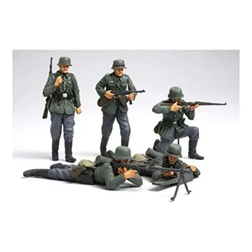 Produktbild: Tamiya 300035293-1:35 WWII Figuren-Set Deutsche Infanterie Frankreichfeldzug (5), Schwarz