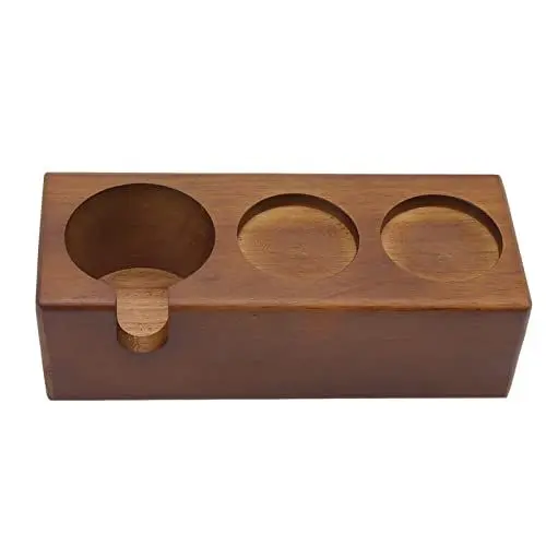 Produktbild: Tamper-Station, Holz-Kaffee-Tamper-Halter Holz-Kaffee-Tamper-Matte Anti-Rutsch-Standfuß, 3-Loch(Braun)