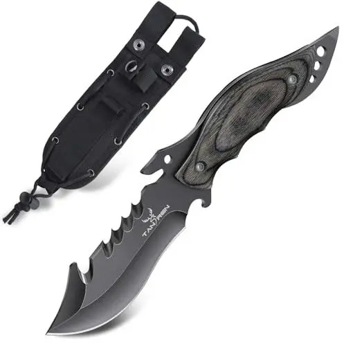 Produktbild: TAN RAN Outdoor Messer Feststehend, Survival Messer Outdoor, Jagdmesser Feststehende Klinge mit Scheide, Bushcraft Camping Messer Feststehend für Wandern, Fischen und Jagd