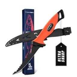 Produktbild: TAN REN Filetiermesser Fisch 12.5CM, Edelstahl Fischmesser mit Anti-Rutsch-Griff, Full Tang Filetiermesser Fleisch, Outdoor-Messer für Fisch und Fleisch, Scharfes Angelmesser