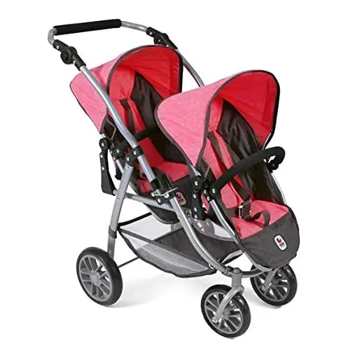 Produktbild: Tandembuggy Vario, Zwillingsbuggy für Zwei Puppen, Puppenwagen für Kinder von 4 bis 8 Jahren