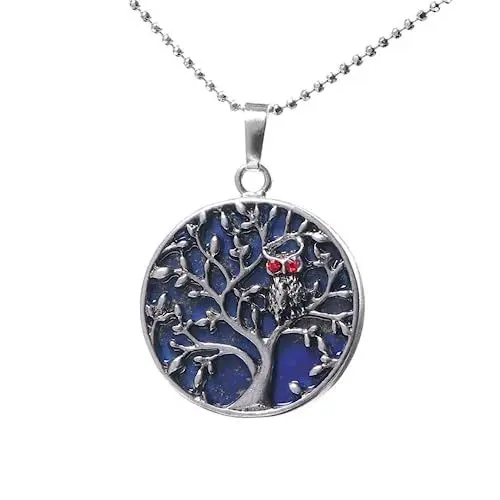 Produktbild: Tanduaji Anhänger Lebensbaum Lapislazuli Halskette Heilsteine Halbedelstein, Reiki Schmuck für Damen