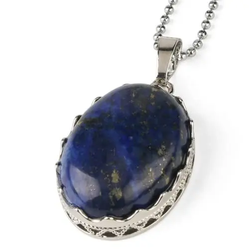 Produktbild: Tanduaji Anhänger Rund Lapislazuli Halskette Heilen Reiki Schmuck für Damen Herren