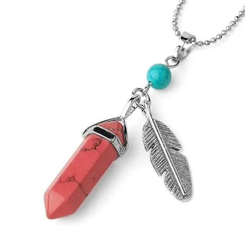 Produktbild: Tanduaji Sechseckig Anhänger Linie Rhodonit Anhänger, Heilen Reiki Schmuck für Damen Herren