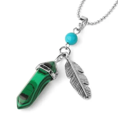 Produktbild: Tanduaji Sechseckig Anhänger Malachit Anhänger, Heilen Reiki Schmuck für Damen Herren