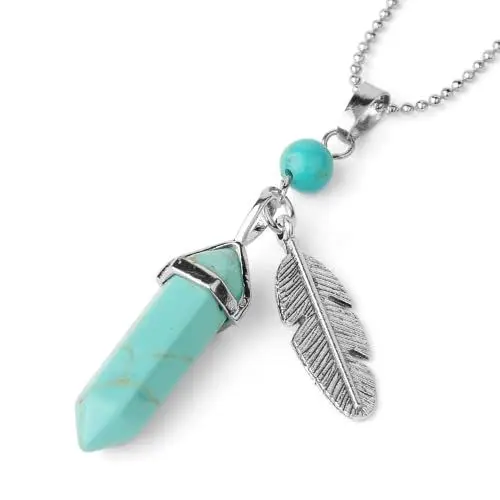 Produktbild: Tanduaji Sechseckig Anhänger Türkis Anhänger, Heilen Reiki Schmuck für Damen Herren
