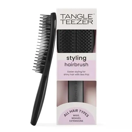 Produktbild: Tangle Teezer The Ultimate Styler Haarbürste – Für Perücken, Weaves, Extensions & Clip-Ins – Verleiht Volumen, Textur, Glanz & hilft beim Ausbürsten von Locken – Schwarz