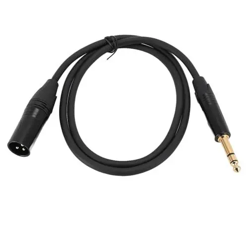 Produktbild: Tangxi 1/4-Zoll-TRS-auf-XLR-Steckerkabel, XLR-auf-TRS-Kabel mit 24-Karat-Goldbeschichtung und Gummiummantelung, 6,35-mm-TRS-auf-XLR-Stecker mit Eliminierung Statischer und Rauschender