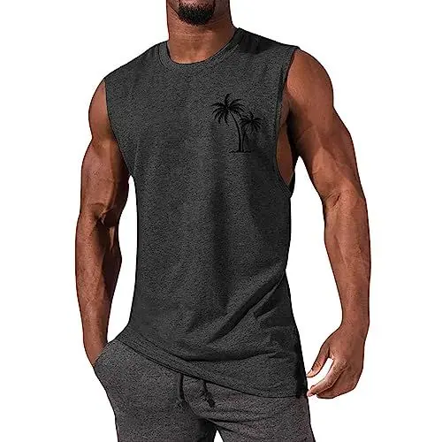 Produktbild: Fitness Tshirt Herren Tshirt Herren Oversize Unterhemd Weiß Herren Ärmellose T-Shirts Shirt Ärmellos Herren Gym Tank Top Herren Tank Top Herren Sommer Herren Armloses Shirt Tops Basic Männer