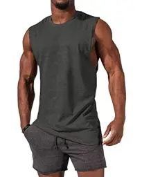 Produktbild: Tank Top Herren Ärmelloses Muskelshirts Gym Sport Unterhemd Männer Rundhals T Shirt Fitness Trägershirts Tee Top für Men Dunkelgrau 3XL