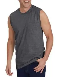 Produktbild: Tank Top Herren Ärmelloses Sommer Sport Gym Muskelshirts Workout Unterhemd Männer Funktionsshirt T Shirt Fitness Trägershirts Tee für Men mit Brusttasche Dunkelgrau 3XL