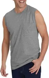 Produktbild: Tank Top Herren Ärmelloses Sommer Sport Gym Muskelshirts Workout Unterhemd Männer Funktionsshirt T Shirt Fitness Trägershirts Tee für Men mit Brusttasche Grau XL