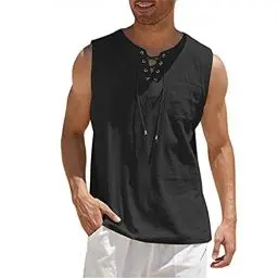 Produktbild: Tank Top Herren Sport Herren Tanktop Muskelshirt für Training Fitnessstudio Fitness & Bodybuilding Tanktop Herren Sport lässig ärmellos T-Shirts Laufen Bodybuilding Fitness Tankshirt 3XL 01-Schwarz