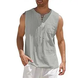 Produktbild: Tank Top Herren Sport Herren Tanktop Muskelshirt für Training Fitnessstudio Fitness & Bodybuilding Tanktop Herren Sport lässig ärmellos T-Shirts Laufen Bodybuilding Fitness Tankshirt 4XL 01-Grau