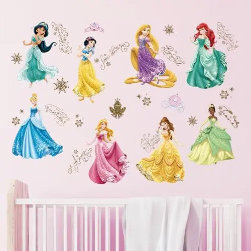 Produktbild: Tanlaby Prinzessinnen Wandsticker Mädchen Wandtattoo Abnehmbare Wandaufkleber für Babyzimmer Wohnzimmer Schlafzimmer Kinderzimmer Hause Wanddekoration