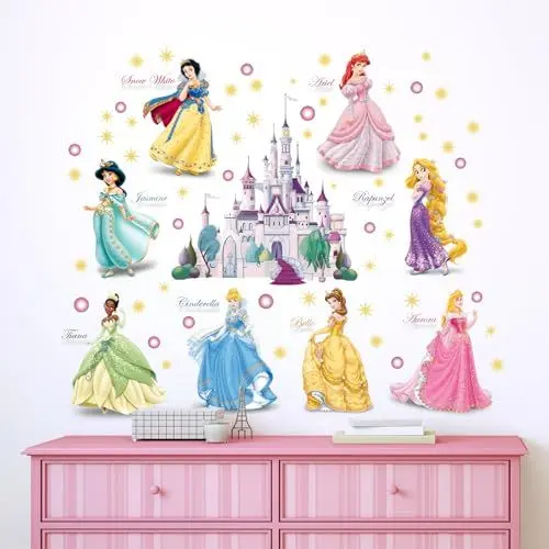 Produktbild: Tanlaby Prinzessinnen Wandsticker Schloss Wandtattoo Abnehmbare Wandaufkleber für Babyzimmer Wohnzimmer Schlafzimmer Kinderzimmer Hause Wanddekoration