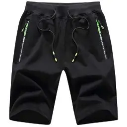 Produktbild: Tansozer Kurze Hosen Herren Shorts Sport Sommer Jogginghose Herren Kurz Shorts Baumwolle Gym Sweat Shorts Jogging Fitness Hose Schwarz L