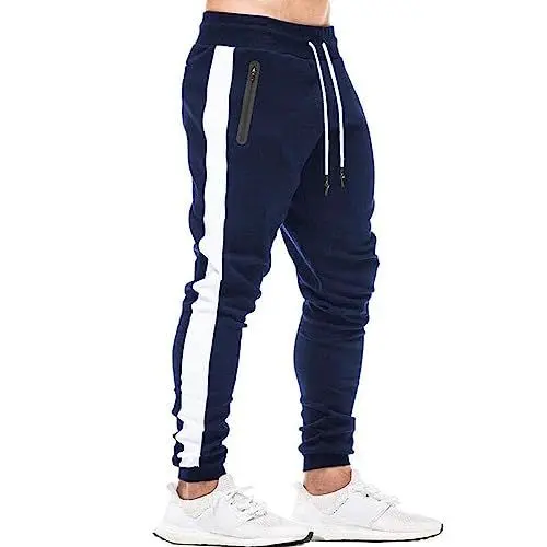 Produktbild: Tansozer Sporthose Herren Lang Jogginghose Herren Baumwolle Trainingshose Männer Jogging Hose Herren Slim Fit Gym Fitness Sweathose Trackpants mit Kordel Stretch Blau S